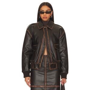 L'Academie Bo Jacket Puffer Aviator Varsity Bomber Oversized Boxy Grunge Biker S